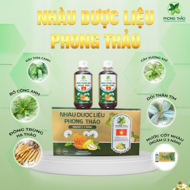 NHÀU DƯỢC LIỆU PHONG THẢO  1000ml(4 chai x 250ml )